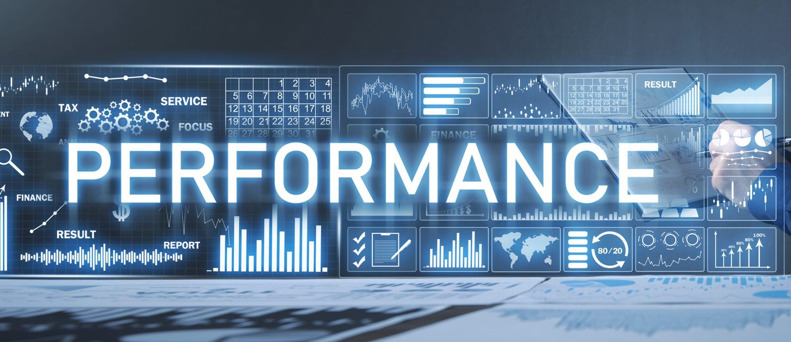 Performance concept. Growth graphs. Data analytics report. Business strategy