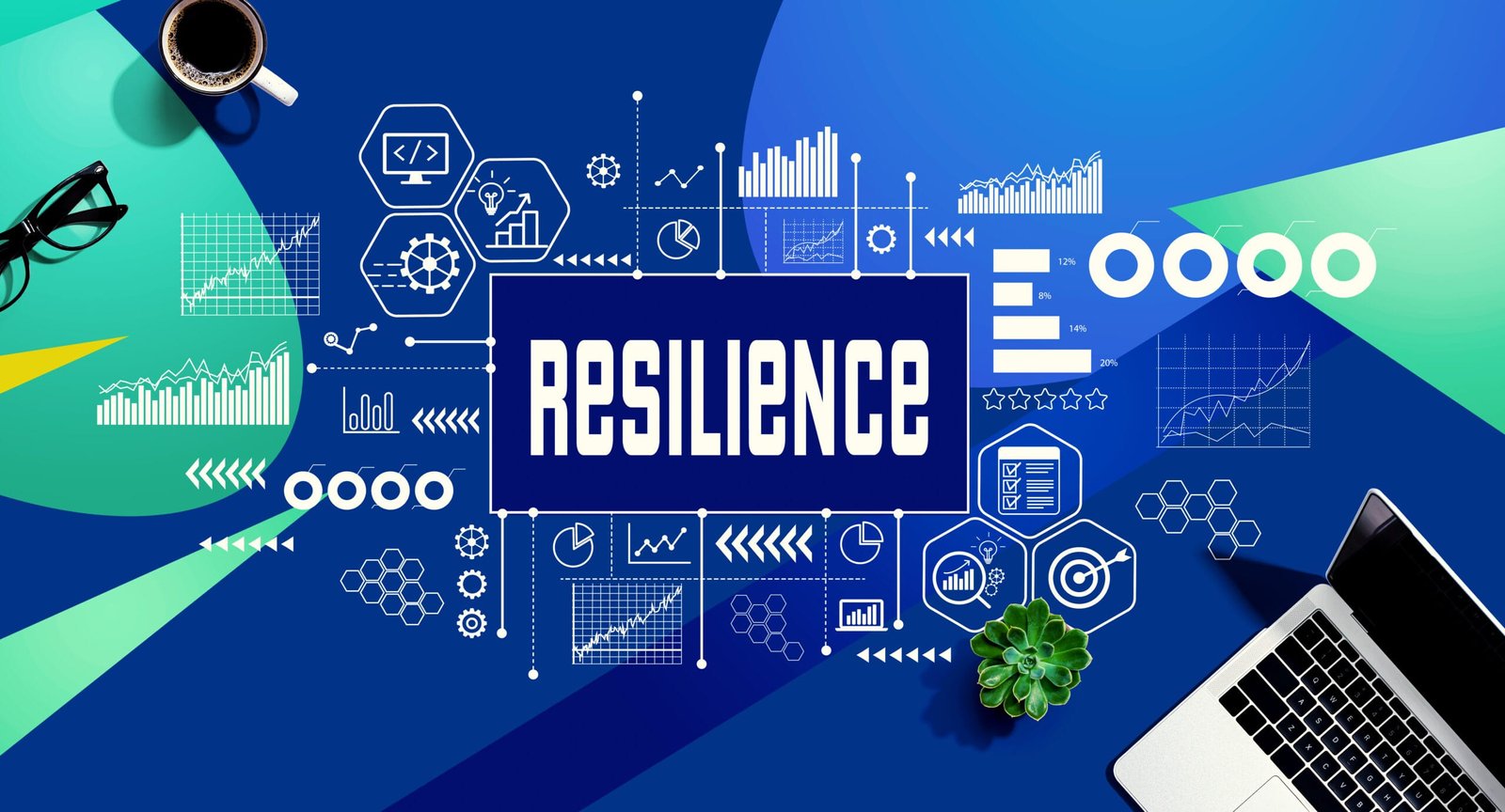 Resilience theme with laptop computer