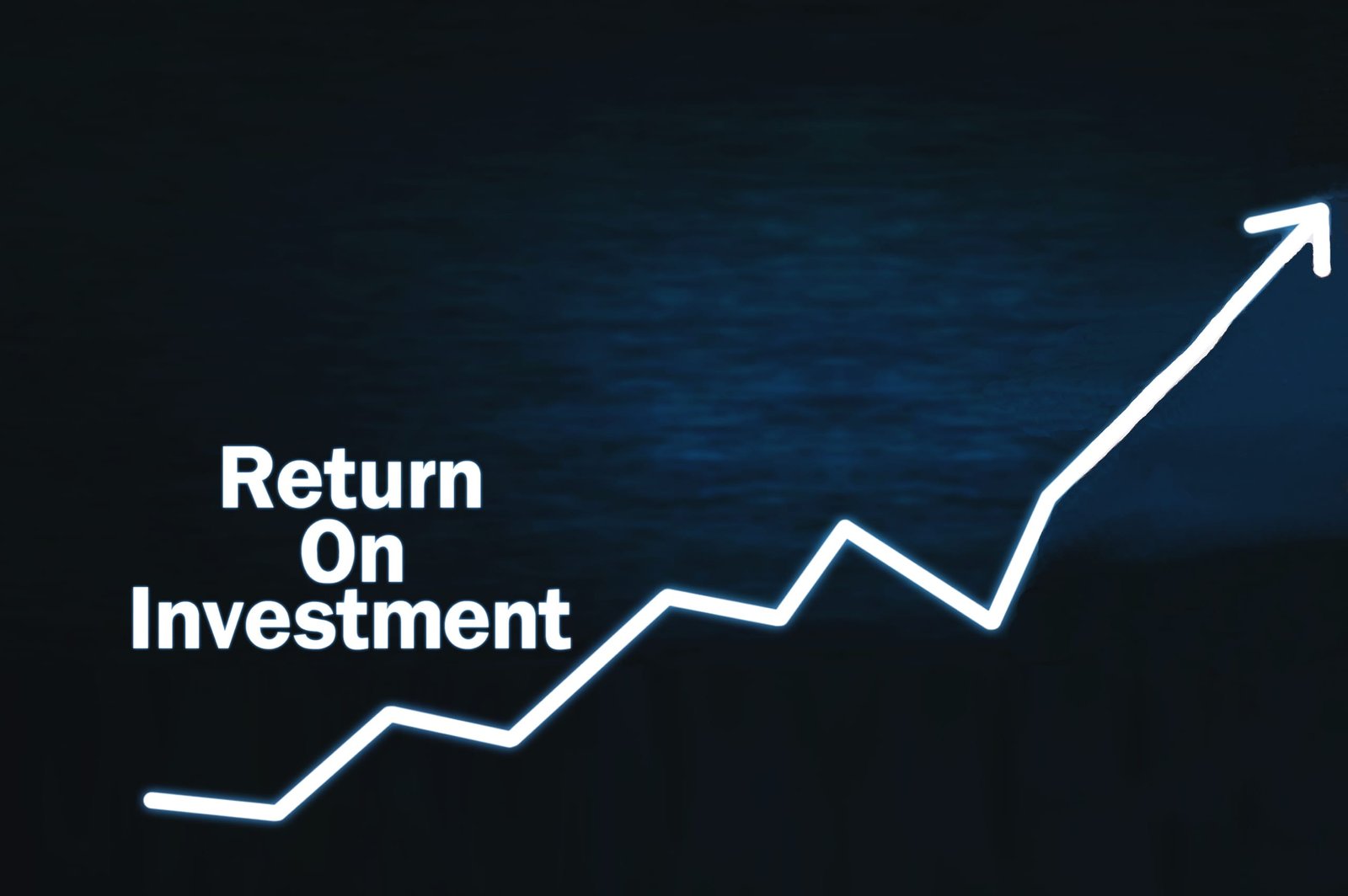 Man hand touching on arrow. Return On Investment. Business concept